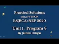 Python Practical 8 Menu-Driven Program Using Match-Case BCA Sem 5 By Jainish Dabgar