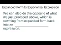 Expanded Form to Exponential Expression