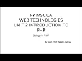 Web Technologies - Strings in PHP