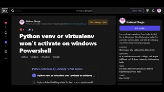 Python venv or virtualenv won t activate on windows Powershell CodeWithShriekDj