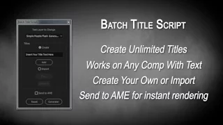 Batch Title Script for After Effects