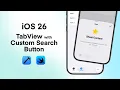 iOS 26 TabView with Custom Search Button to Open Sheet Instead of SearchView Liquid Glass TabView
