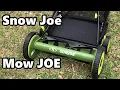 Sun Joe Reel Mower with Grass Catcher SNOW JOE MOW JOE First Time Demo Review on Grass