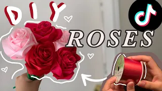 tiktok ribbon rose flower tutorial valentines day gift idea 