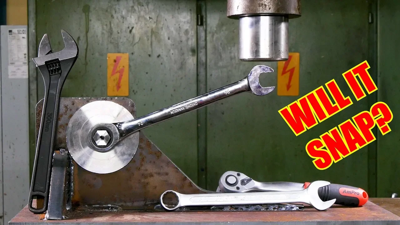 Which is the Strongest Wrench Type? Hydraulic Press Test!