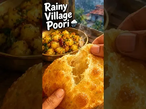 Rainy Village Morning 🌧️ Making Poori & Aloo Sukka | Ghibli Style India
