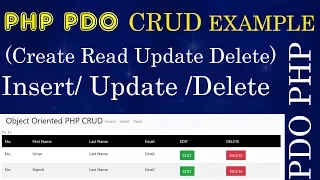 Part - 6 2 2019 PDO CRUD INSERT DATA Insert Update Delete using PHP PDO