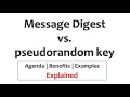 Differences between a message digest and a pseudorandom key