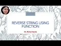 Reverse string using C Language