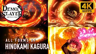 all hinokami kagura forms 4k 60fps demon slayer