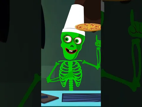 💀¡Vamos a comer una deliciosa pizza con esqueletos! 🍕 #shorts #halloween #skeleton #pizza