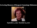 Funeral Service of Margaret Cummings Dickerson
