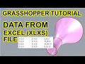 Grasshopper 3D Tutorial Data from Excel XLXS files
