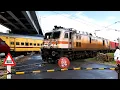 Download Lagu 55 HIGH SPEED TRAINS CROSSING RAILROAD CROSSINGS | Level Crossing | Indian Railways Trains
