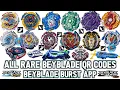 ALL RARE BEYBLADE QR CODES BEYBLADE BURST APP PRO SERIES BEYBLADE BURST SURGE MORE SERIES QR CODES