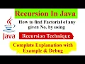 How to find factorial of any no using Recursion In Java Javamindtechie