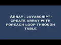Array javascript - create array with foreach loop through table