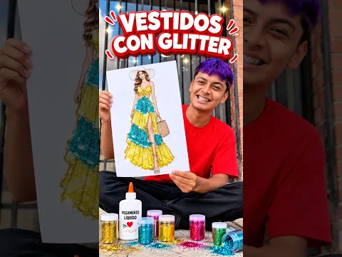 Haciendo mi propio vestido con Glitter😱✨👗 #lifehacks #arte