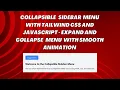 Collapsible Sidebar Menu with HTML CSS and JavaScript Step-by-Step Guide