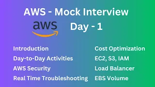 AWS Mock Interview Day 1 || Real Time Interview Questions For AWS || Industry Based AWS Interview