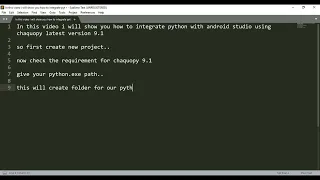 How to integrate Python with Android Studio using chaquopy latest version 9 1