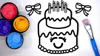 Coloring Happy Birt ay Coloring Pages with Painting Learn to Color with Paint
