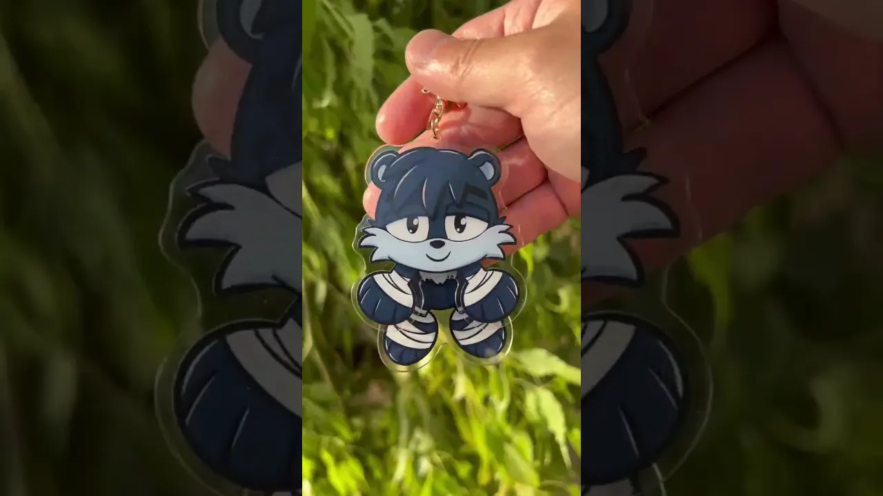 Dangling keychain in action