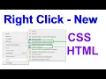 How To Add HTML CSS Documents To the Right Click - New Context Menu