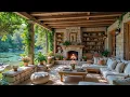 Download Lagu Deep Forest Porch Ambience ☕ Fire Pit, Nature Birds and Gentle River Soundscape