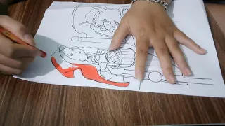 Coloring Page Girl and Wolf Lying on Hospital Bed 1   Foyf
