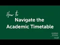 How to Navigate the 2023-2024 Academic Timetable