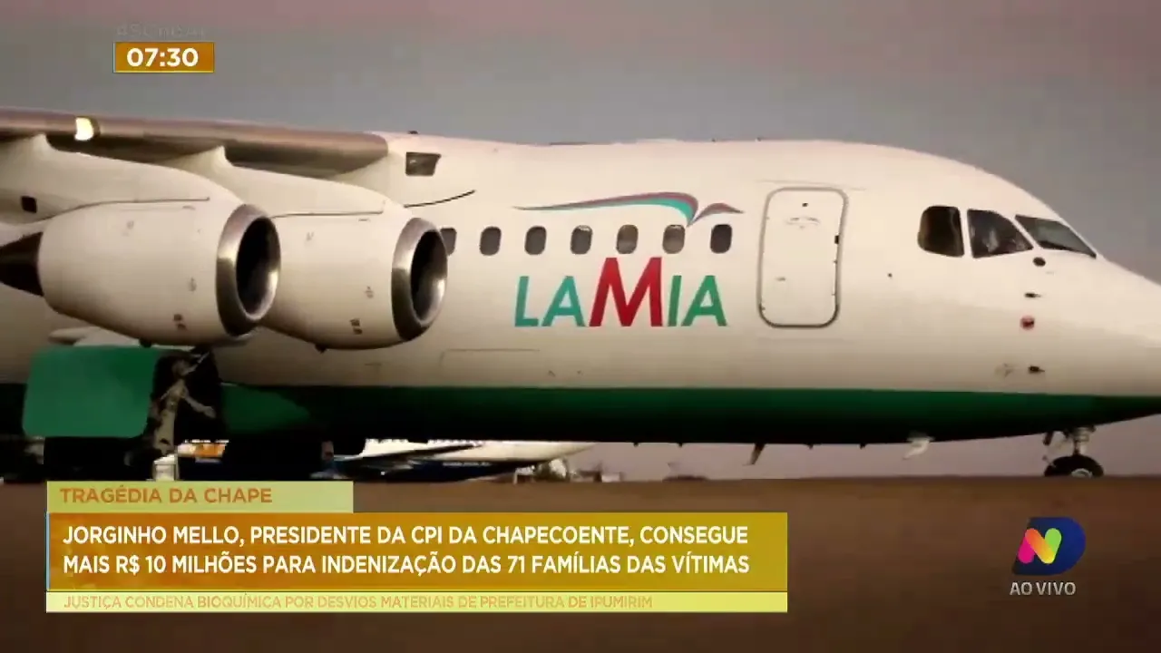 Jorginho Mello consegue R$ 10 milhões para as 71 famílias das vítimas da tragédia da Chapecoense