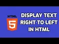 Display text right to left in HTML