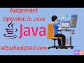 Assignment Operator in Java Hindi W3schools