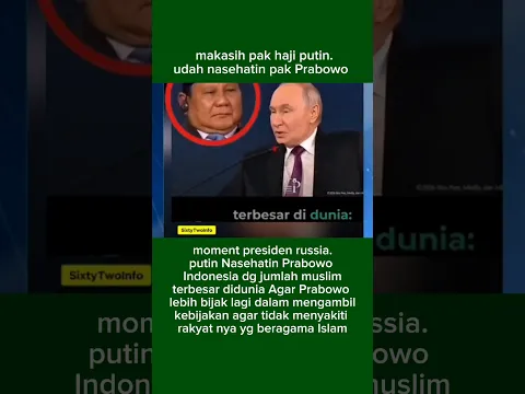 Haji Putin Nasehati Pak Prabowo ☝🏻🤍