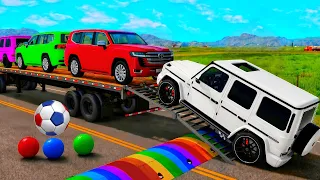 Flatbed Truck Mcqueen | Transportation with Truck - Pothole vs Car # -BeamNG.Drive