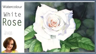 Download Realistic Rose Watercolour Painting Tutorial // How To Paint a White Rose MP3