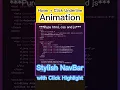 Animated Underline Navbar with Click Active Effect Menu using