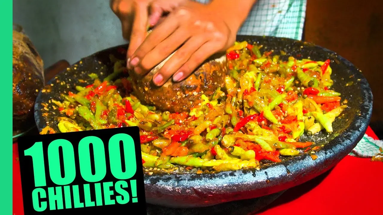 EXTREME Spicy Food Challenge in Jakarta! HUGE 32 Kinds of Sambal and LEVEL 5 Seblak!