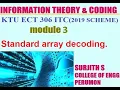 KTU ECT 306 ITC 2019 SCHEME Standard array decoding module 3