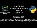 Python Programming Lecture 22 List Creation Indexing Modification