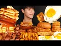 Lagu ASMR MUKBANG PANCAKES \u0026 FRENCH TOAST \u0026 CHICKEN BURGER \u0026 FRENCH FRIES \u0026 SAUSAGES \u0026 EGGS