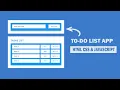 How To Build Todo List App Using HTML CSS And Javascript Make To-Do List in Javascript