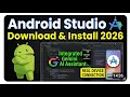 Android Studio Download Install 2026 Gemini AI Real Device Connection