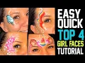 4 Easy Fast Girl Face Painting Ideas Tutorial