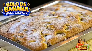BOLO DE BANANA SUPER FÁCIL: MASSA FOFINHA!