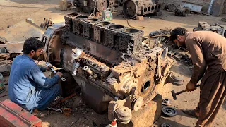 Amazing Process of Diesel Truck Engine Rebuild | Pakistani Mechanics Restore a Heavy-Duty Engine