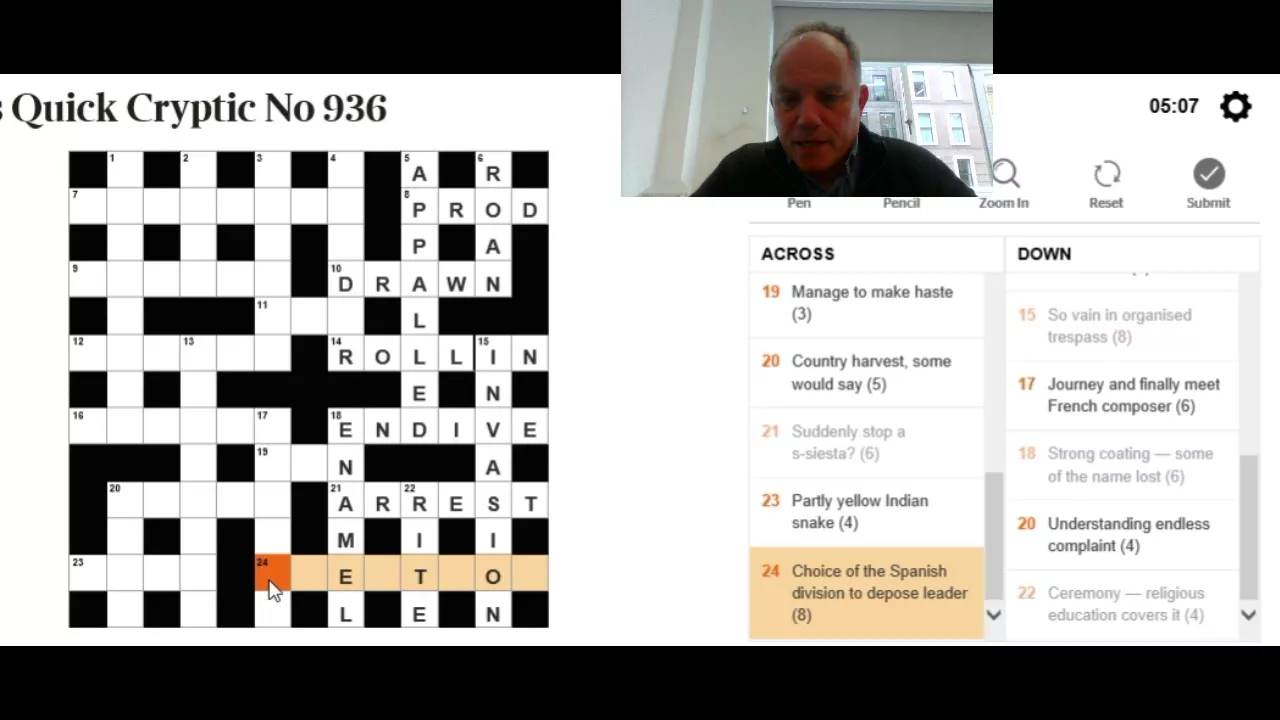 Solving the Quick Cryptic on 10th October
