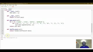 Making a shuffling method with the Deck class python