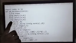 QR decomposition Python Programming